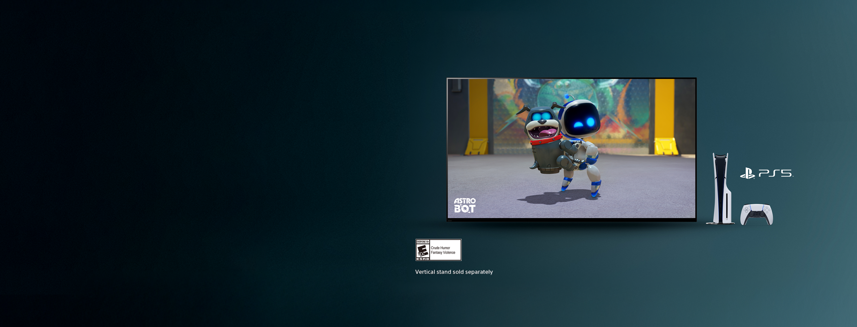 Image of BRAVIA TV next to PlayStation on dark blue background.