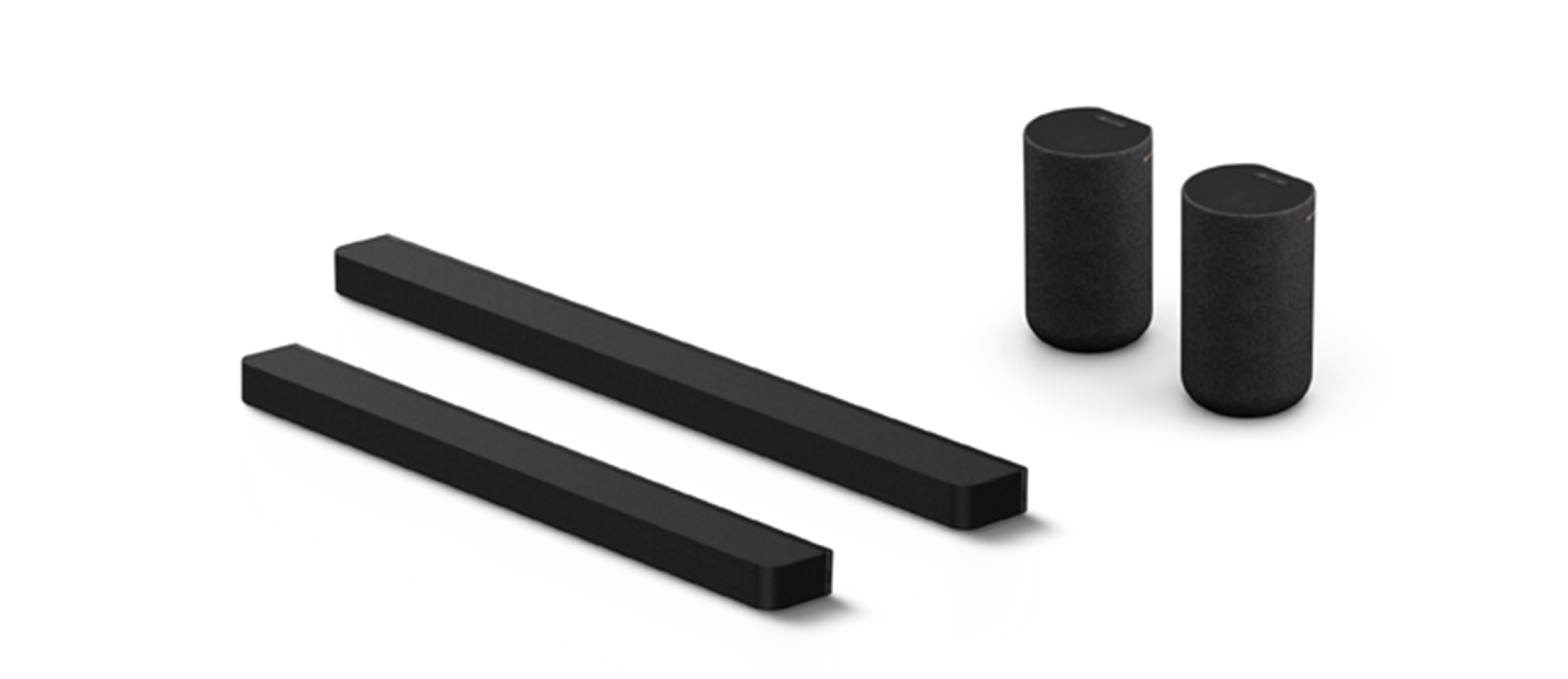 Image of the soundbar with additional speakers.