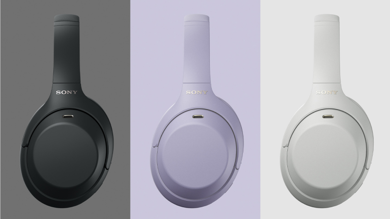 אוזניות Sony WH-1000XM4C בצבעים שחור, לבנדר וכסוף פלטינה