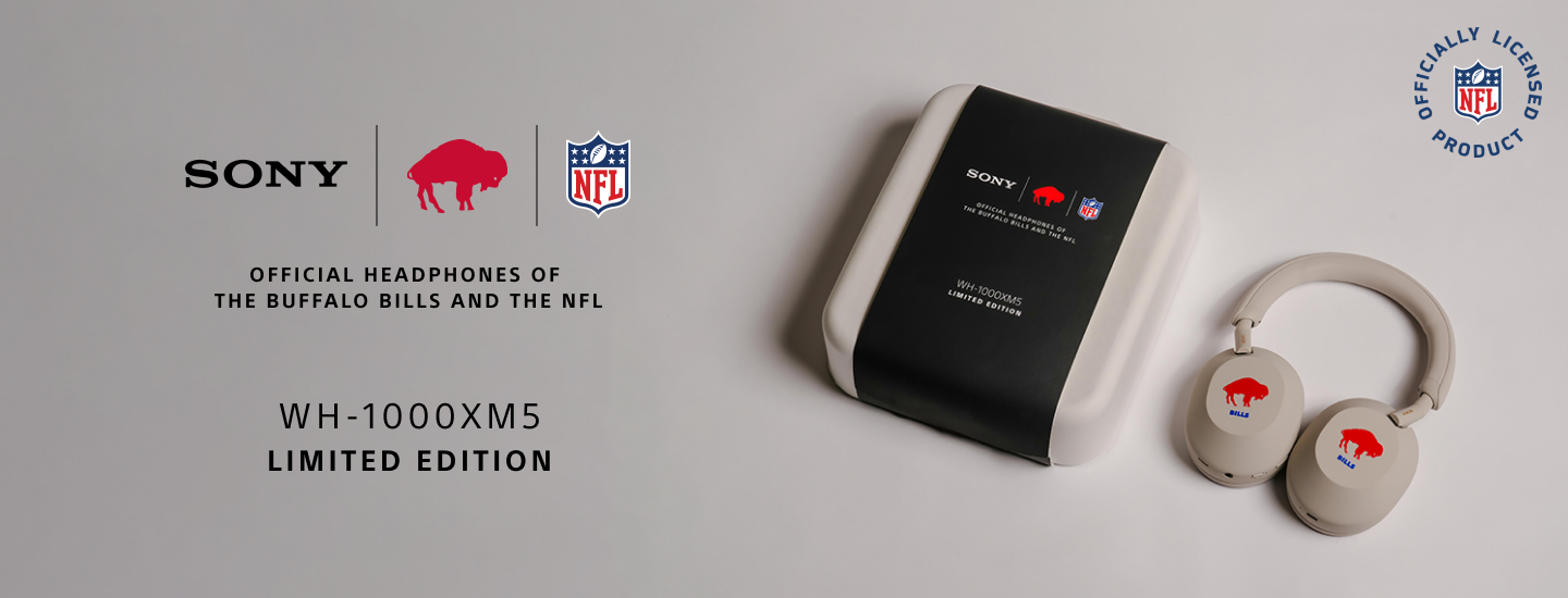 OFFICIAL HEADPHONES OF THE Buffalo bills and the NFL | WH-1000XM5 LIMITED EDITION