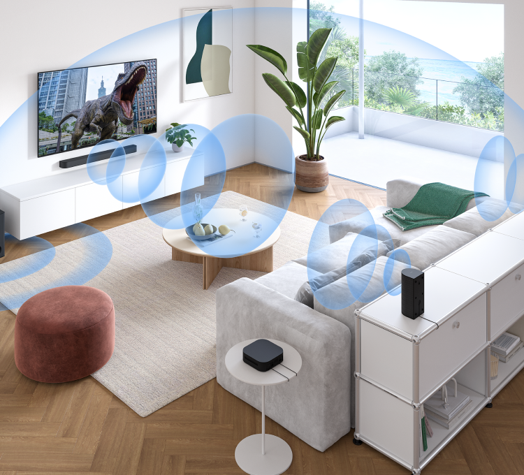 Image of surround sound in a living room.