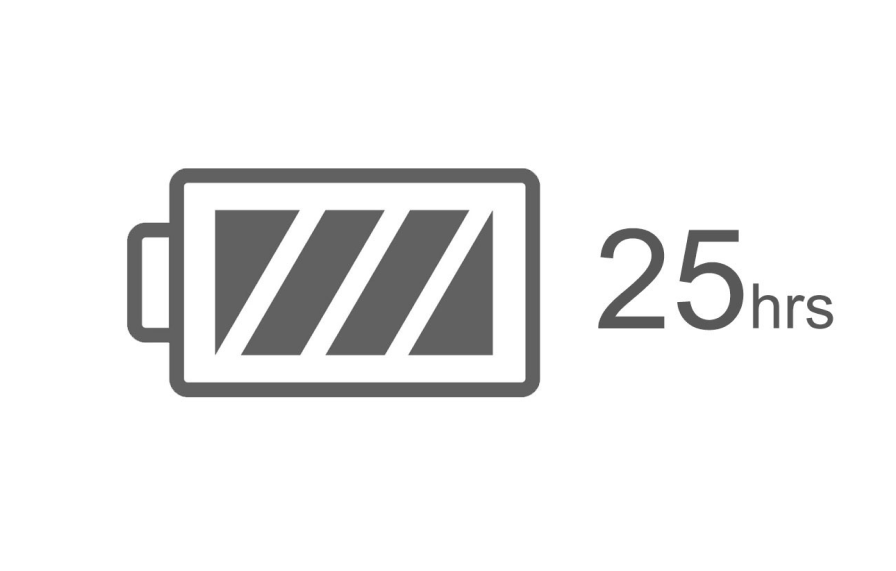 25 hour battery life icon.
