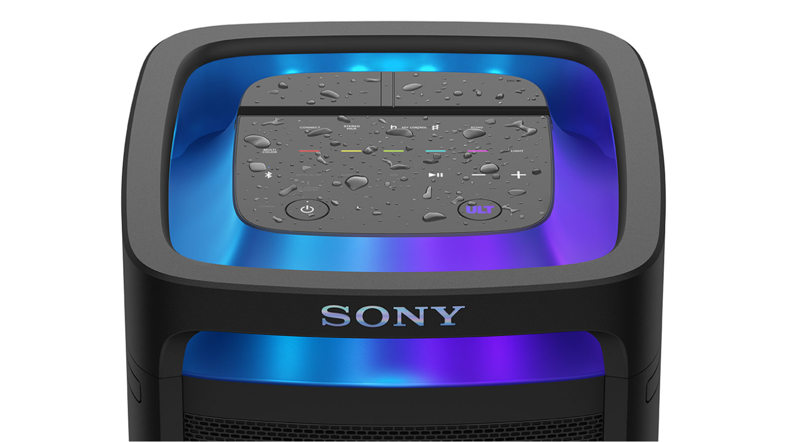 Top panel with water drops on it.