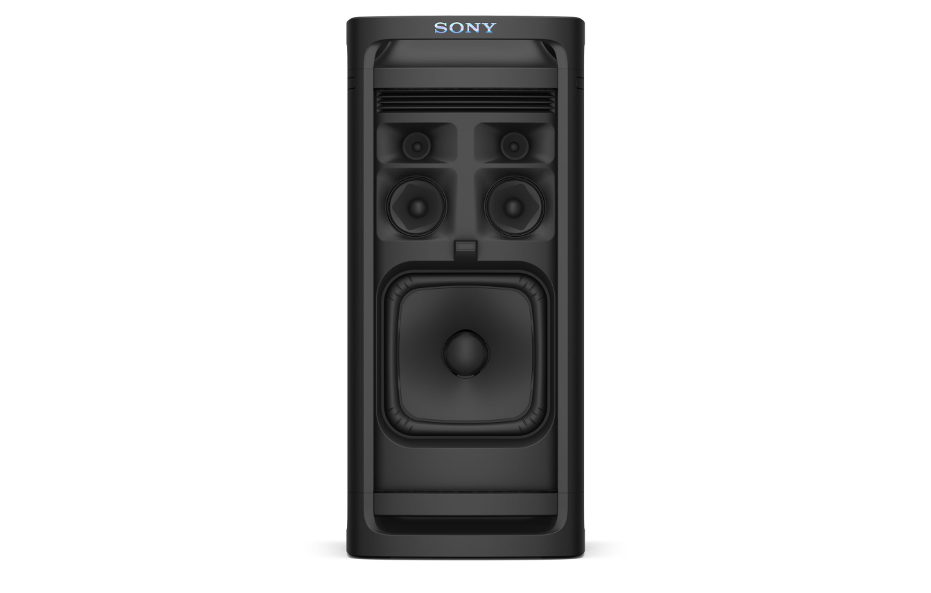 A skeleton image of the TOWER 9AC speaker showing the internal positions of the speakers