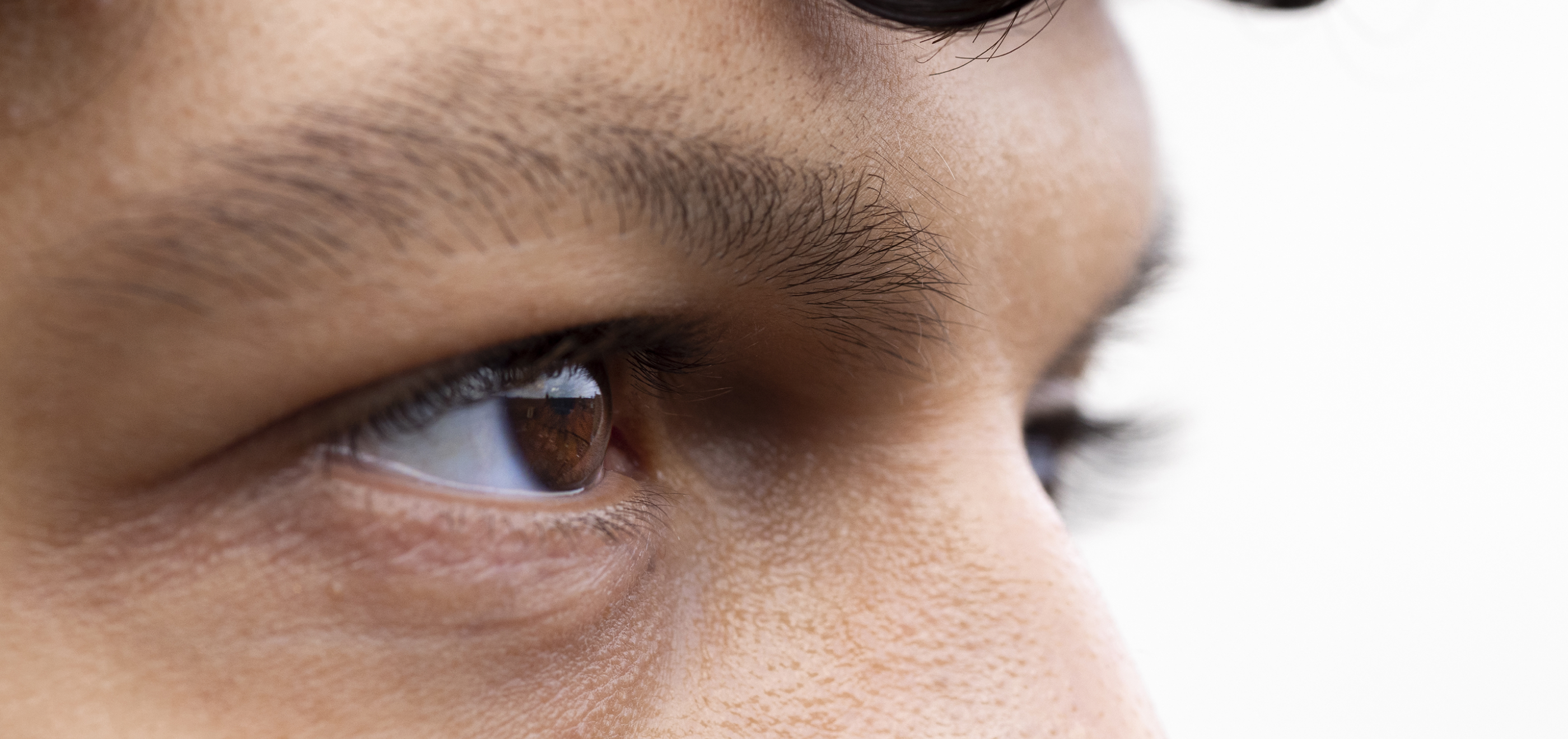 Close-up of a person's eyes.